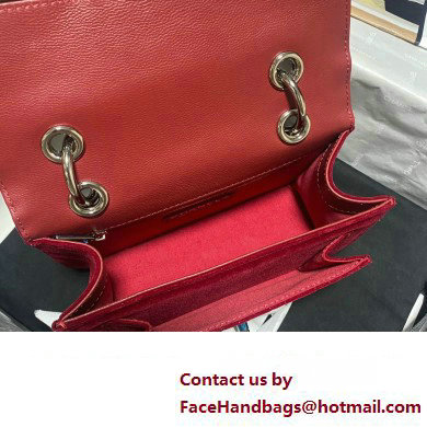 Chanel Velvet  &  Silver-Tone Metal Mini Flap Bag RED AS4051 2023